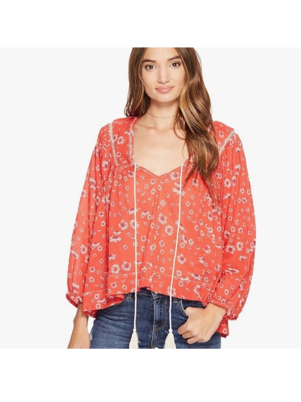 Free People Never A Dull Moment Peasant Boho Blouse S